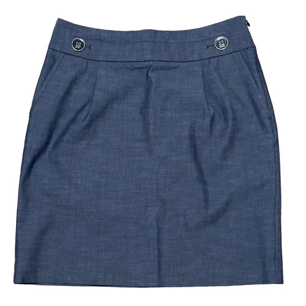LOFT Ann Taylor Blue Gray Pencil Skirt Size 4